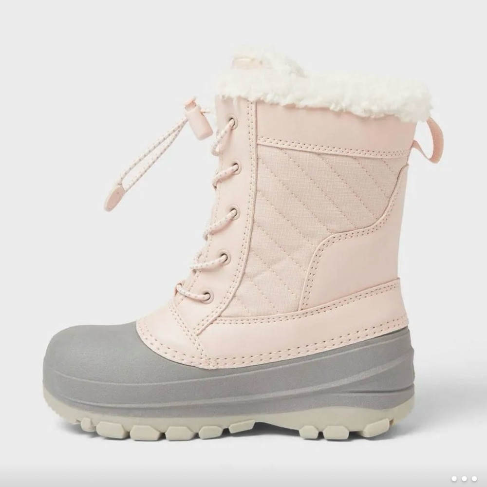 all in motion Pink and Gray Girls' Insulated Snow Boot